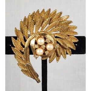 Vintage 1950's Barbara Reed Interchangeable Magne-Gem Gold Tone Brooch/Pendant